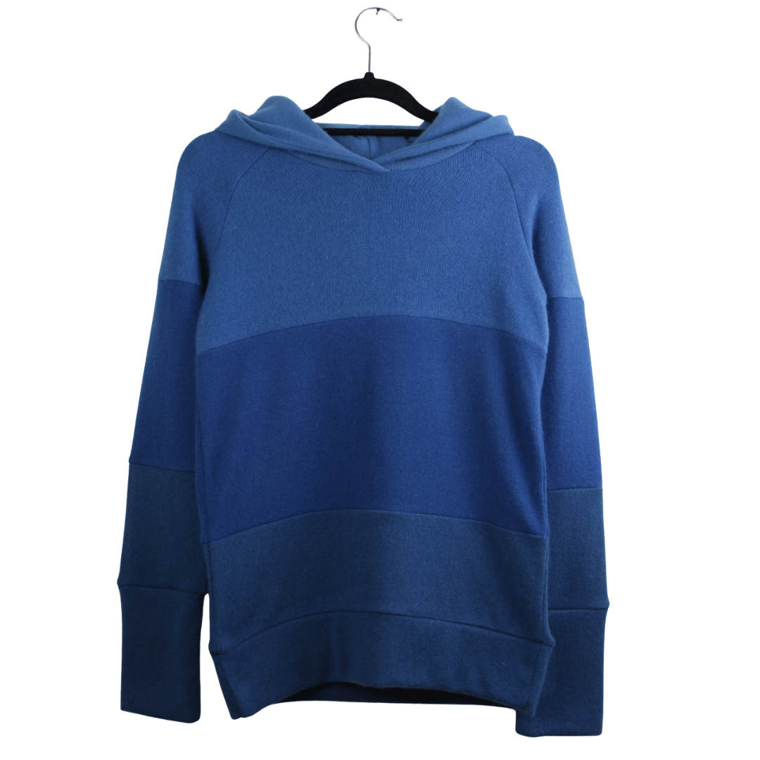 Kaschmir Hoodie Ombré 146/152 Blau