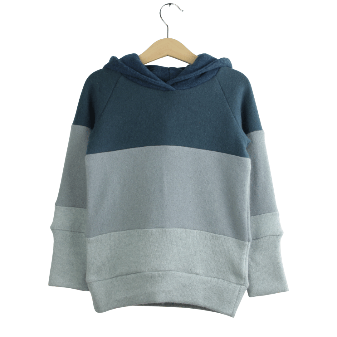 Kaschmir Hoodie Ombré 98/104 Blau
