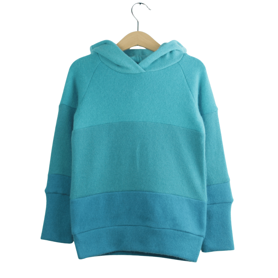 Kaschmir Hoodie Ombré 98/104 Blau