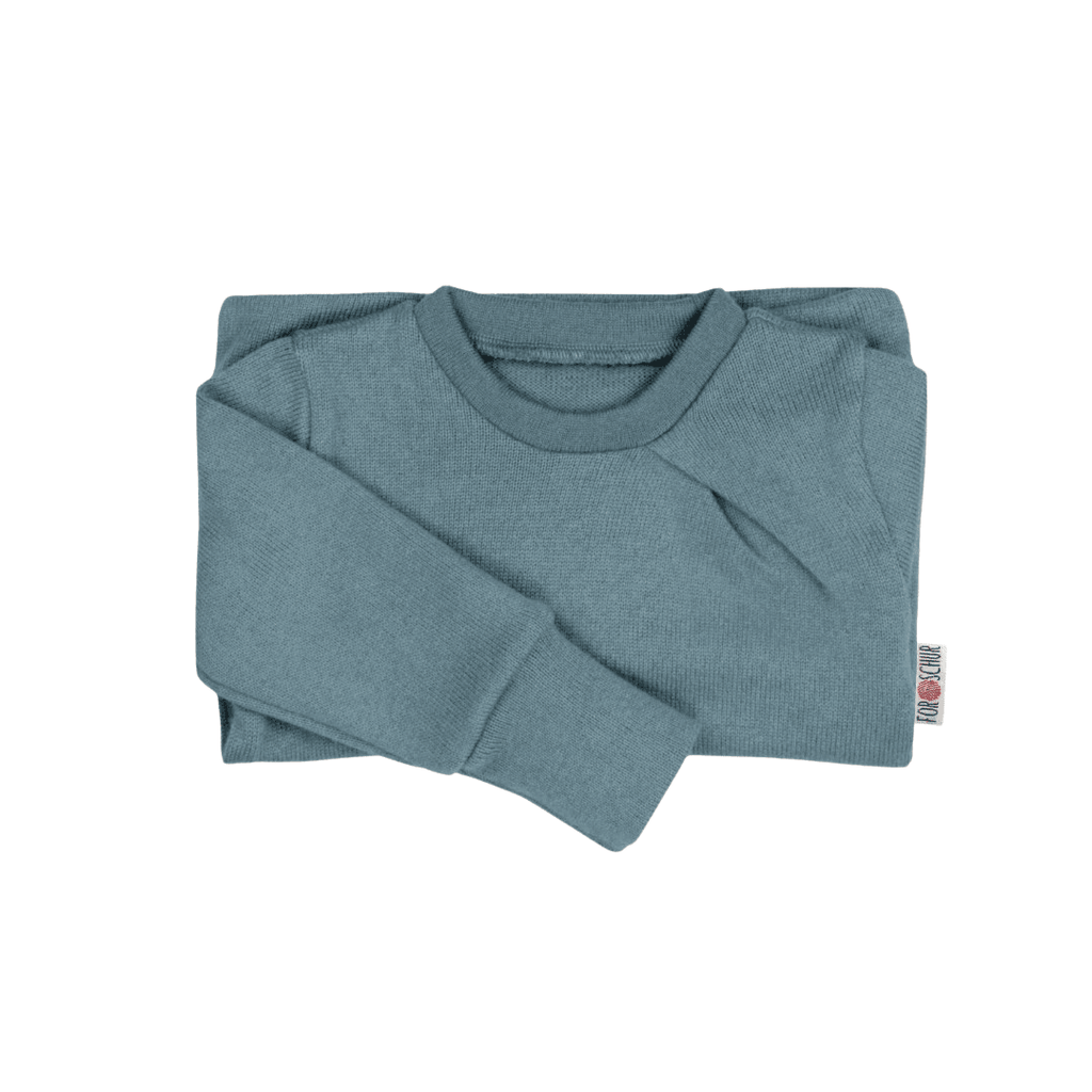 Upcycling Kaschmirpullover mit der Falte Blau meliert - ForSchur