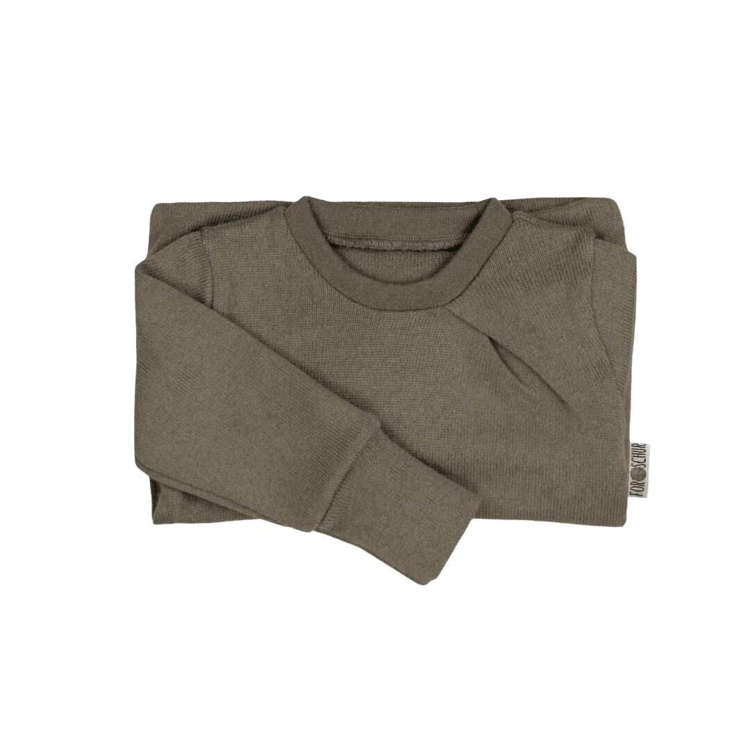 Upcycling Kaschmir Pullover mit der Falte Braun meliert - ForSchur