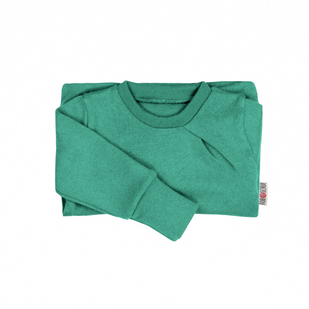 Upcycling Kaschmirpullover mit der Falte Eukalyptus