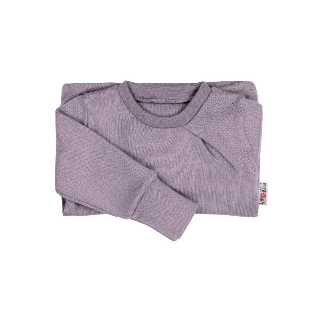 Upcycling Kaschmirpullover mit der Falte helle Feige meliert