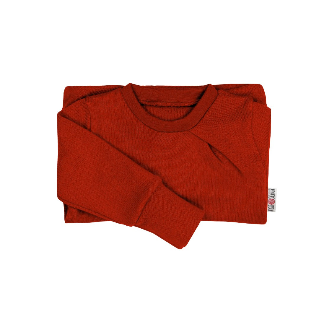 Upcycling Kaschmirpullover mit der Falte Kirsche meliert