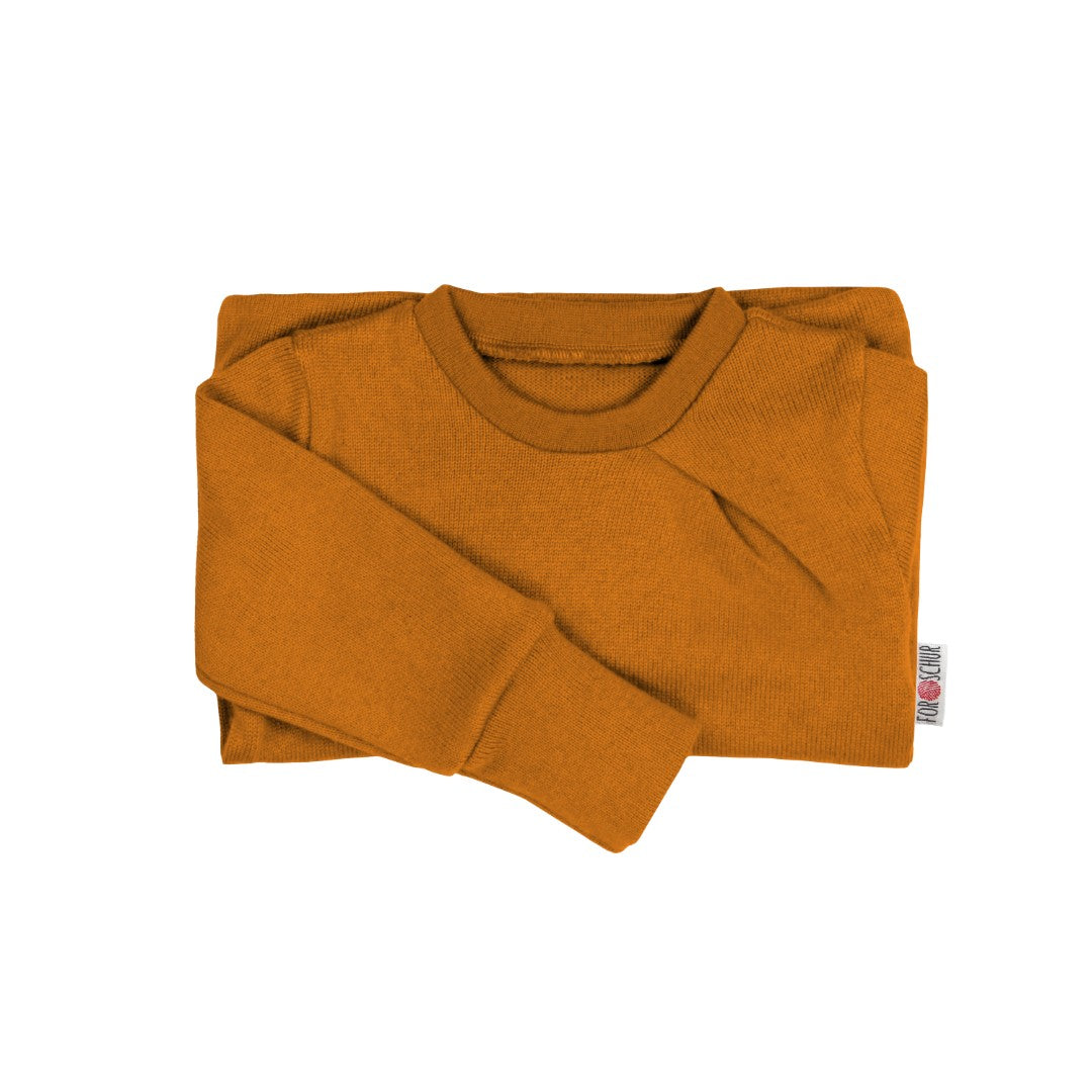 Upcycling Kaschmirpullover mit der Falte Kürbis