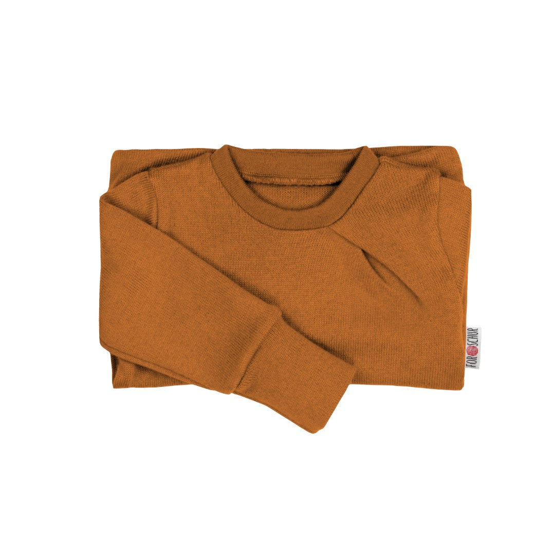 Upcycling Kaschmirpullover mit der Falte Kupfer