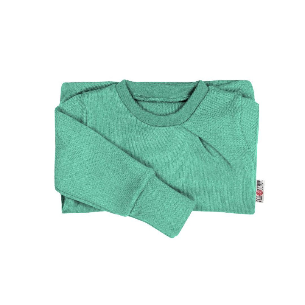 Kaschmirpullover mit der Falte Mint meliert - ForSchur