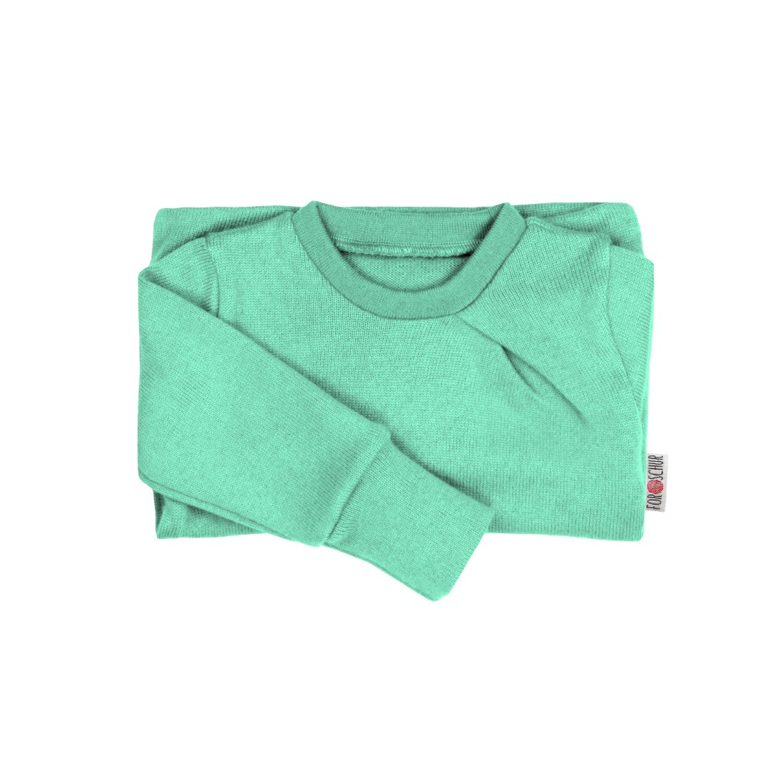 Kaschmir Kinder Pullover mit der Falte Mintgrün