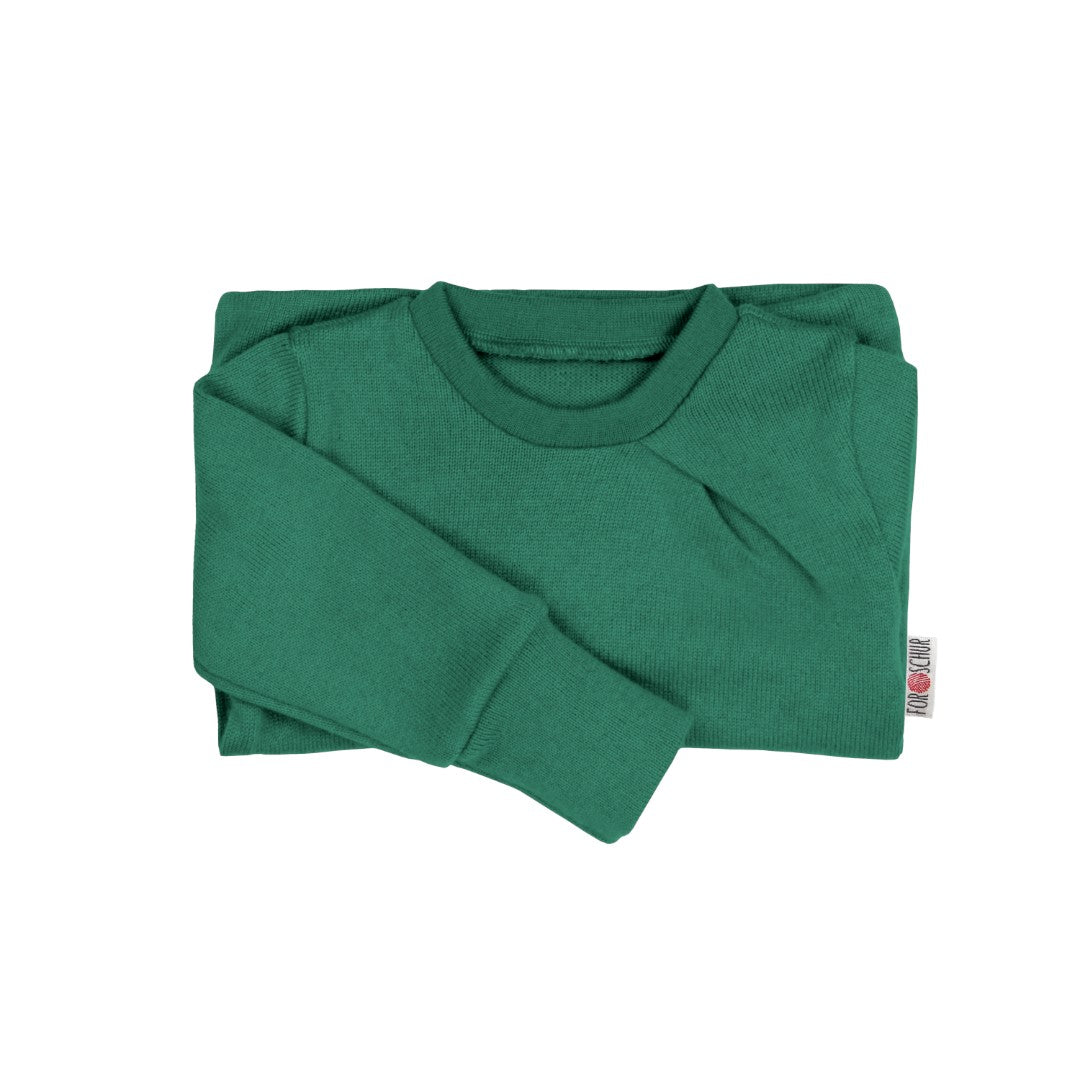 Upcycling Kaschmirpullover mit der Falte heller Smaragd - ForSchur