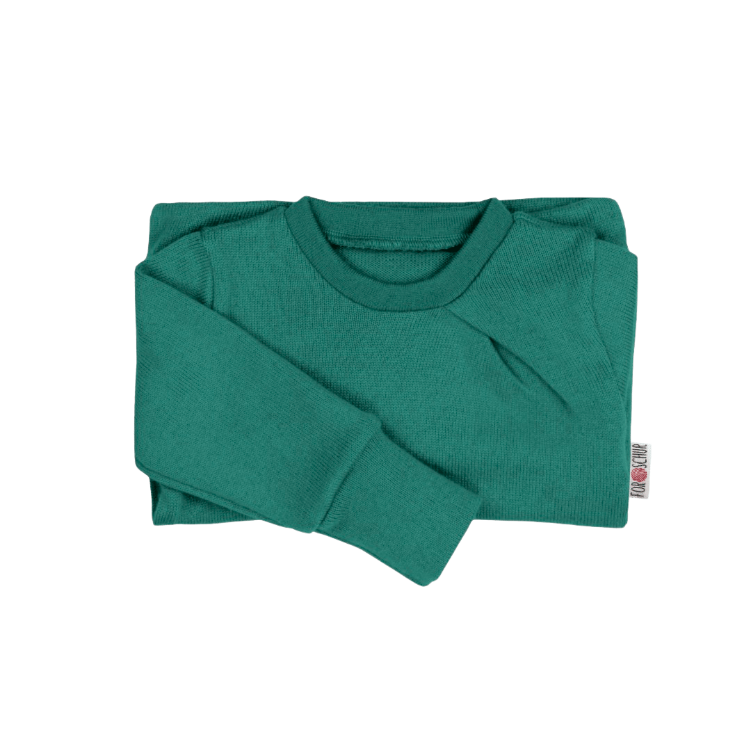 Upcycling Kaschmirpullover mit der Falte Grün - ForSchur