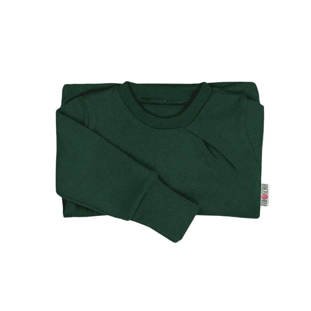 Upcycling Kaschmir Pullover mit der Falte Grün - ForSchur