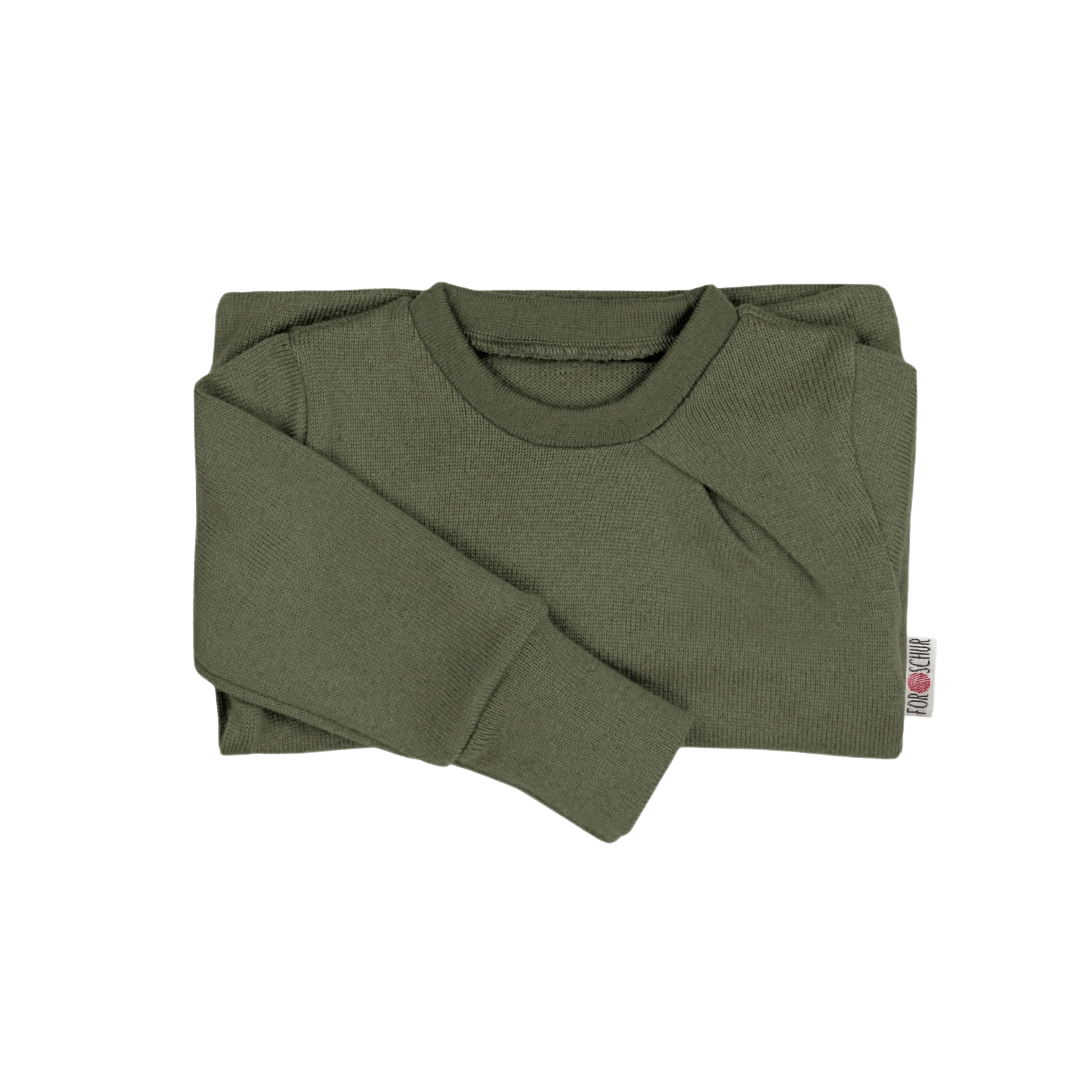 Upcycling Kaschmirpullover mit der Falte Grün