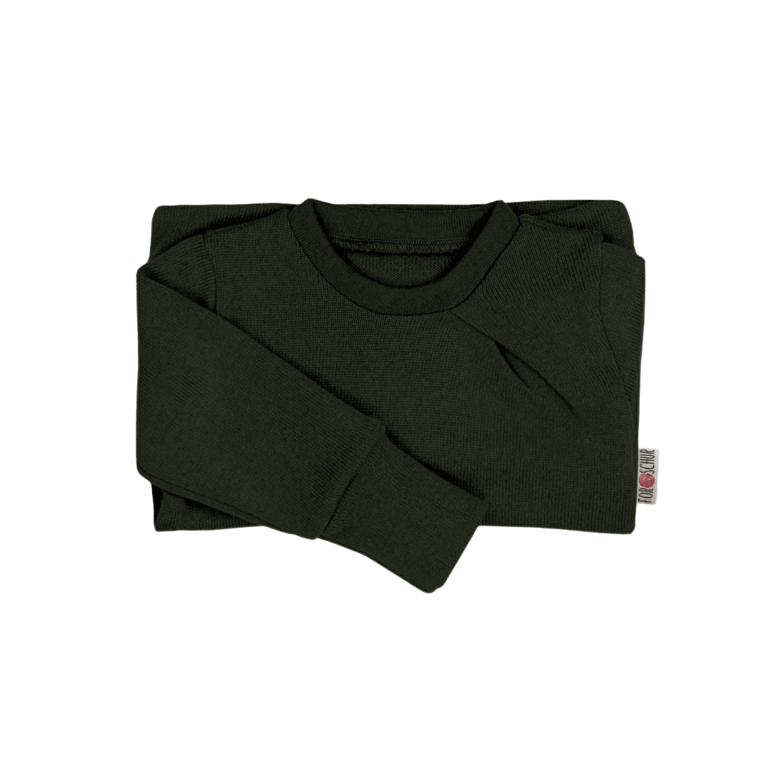 Upcycling Kaschmirpullover mit der Falte Grün