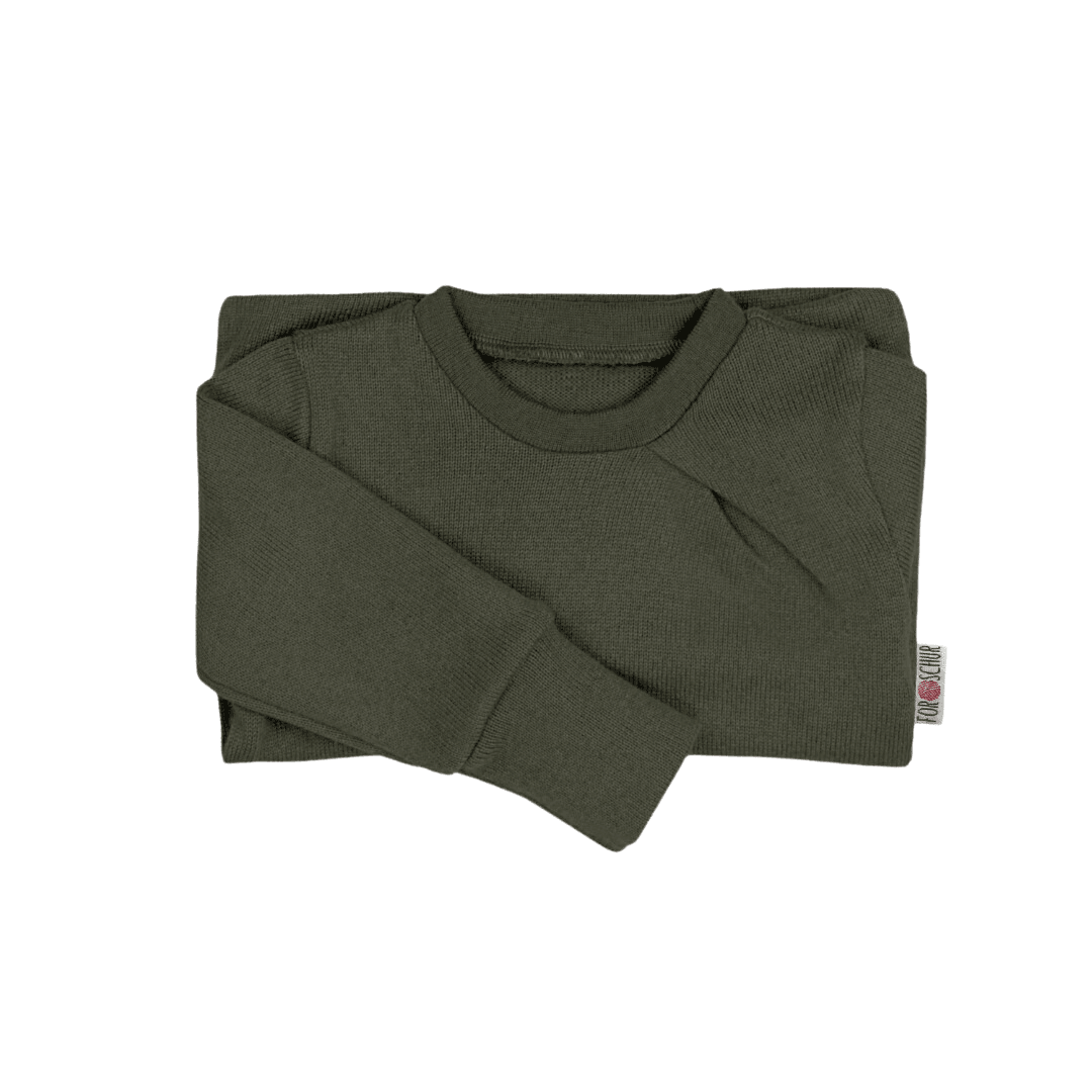 Upcycling Kaschmir Pullover mit der Falte Grün - ForSchur