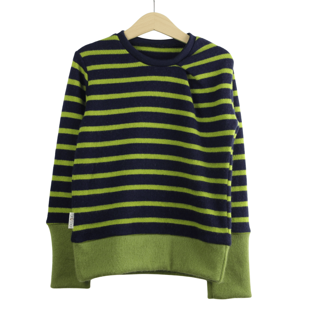 Upcycling Kaschmirpullover mit der Falte 110/116