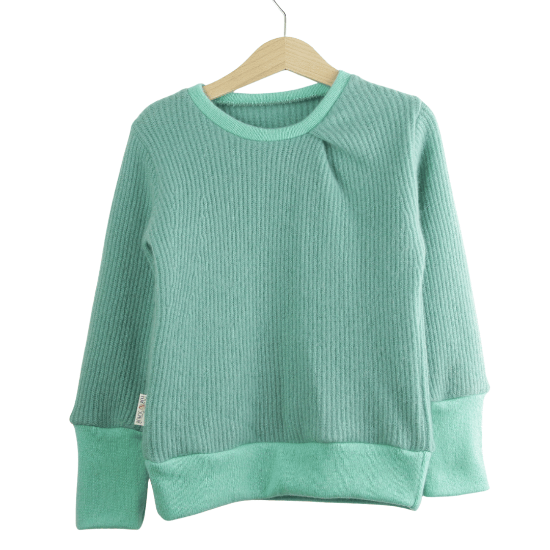 Upcycling Kaschmirpullover mit der Falte 98/104