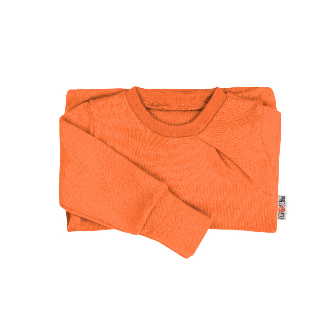 Upcycling Kaschmirpullover mit der Falte Orange