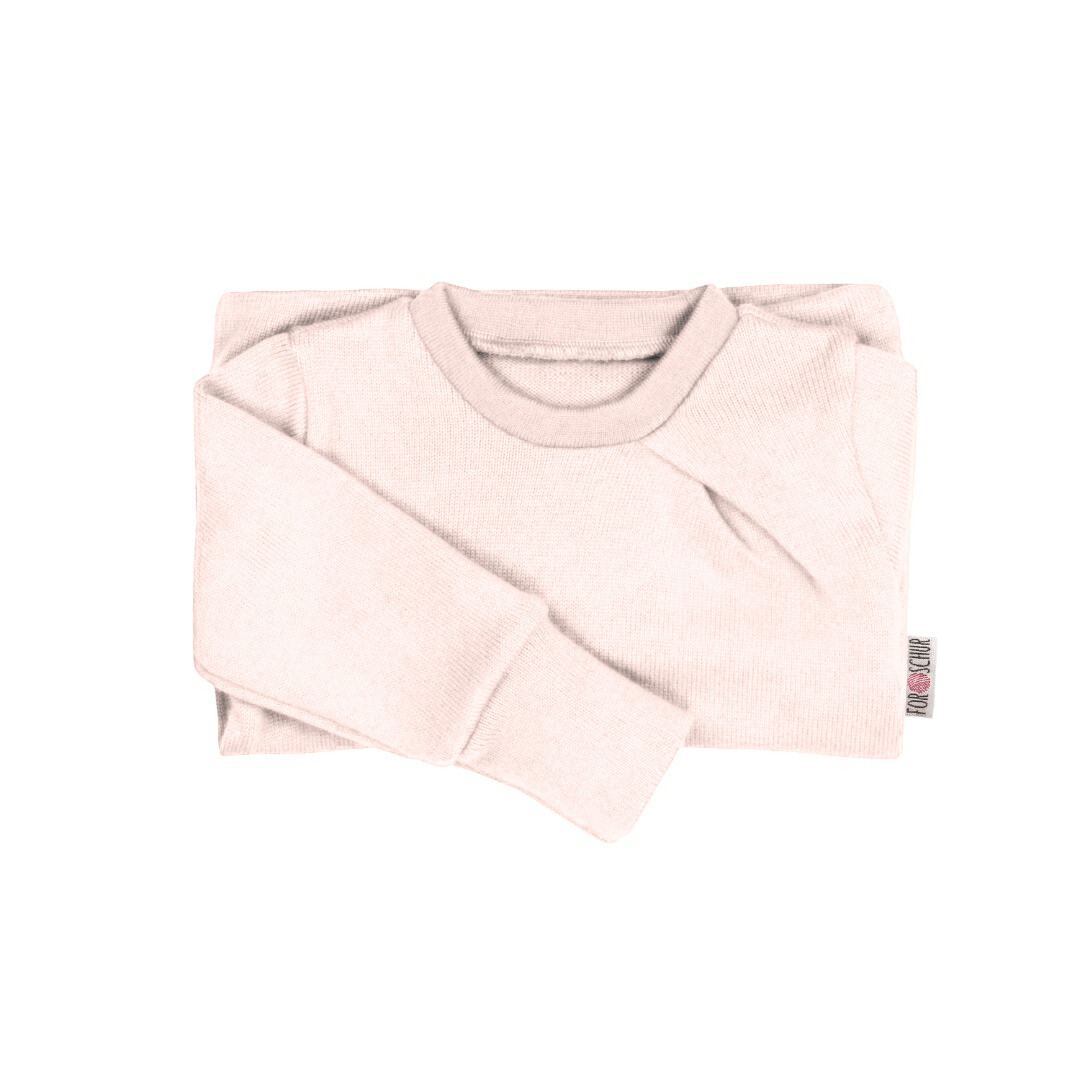 Upcycling Kaschmirpullover mit der Falte Rosa