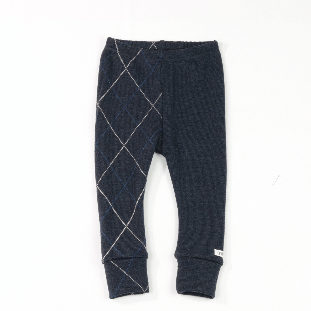 Merino Schmale Babyhose Blau