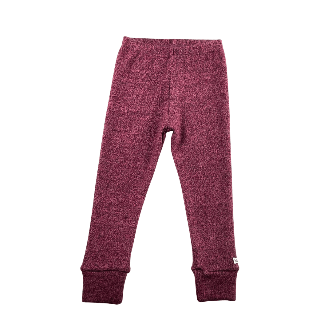 Schmale Kaschmir Kinderhose Rosa meliert