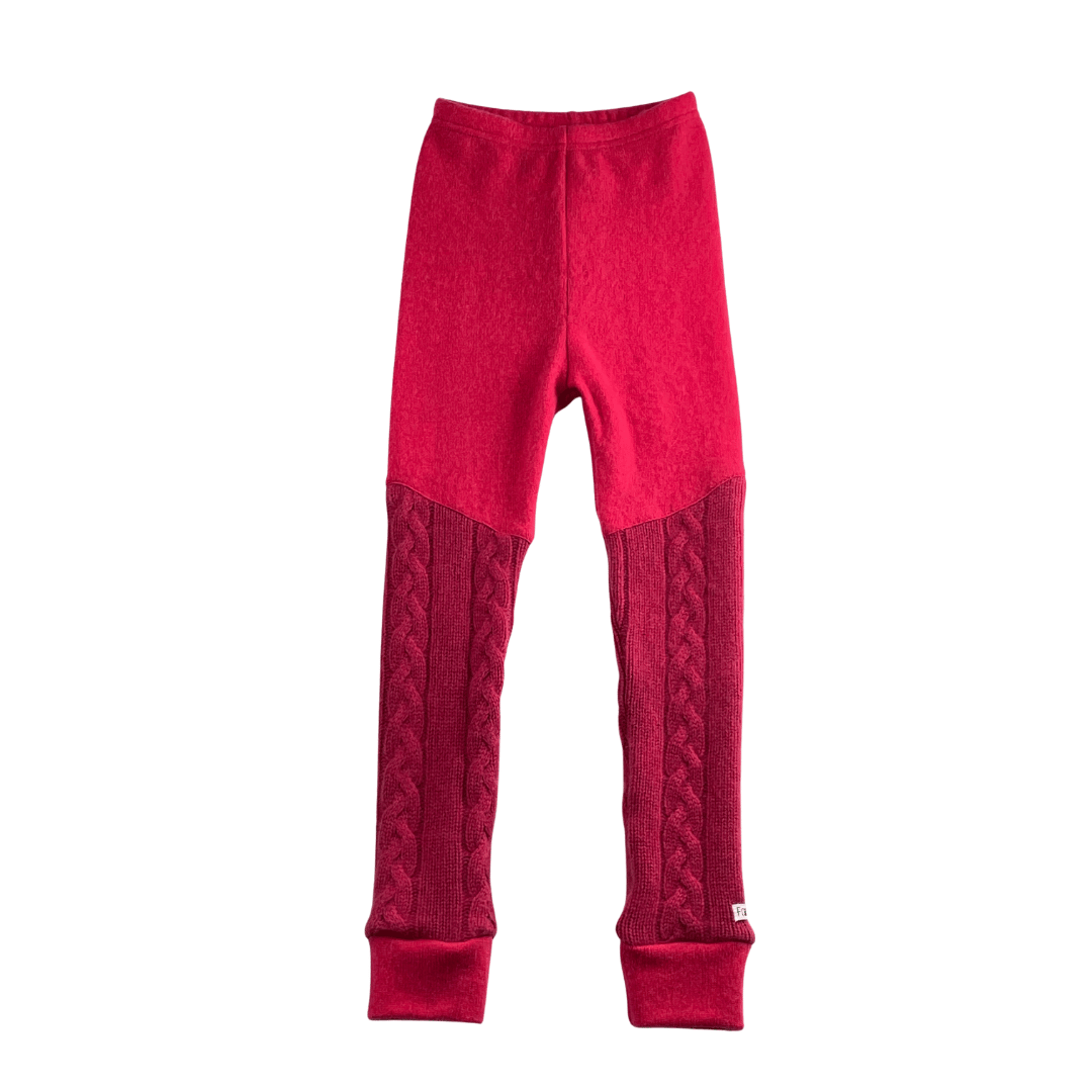 Upcycling Kaschmir Schmale Hose 110/116 mit Teilungsnaht