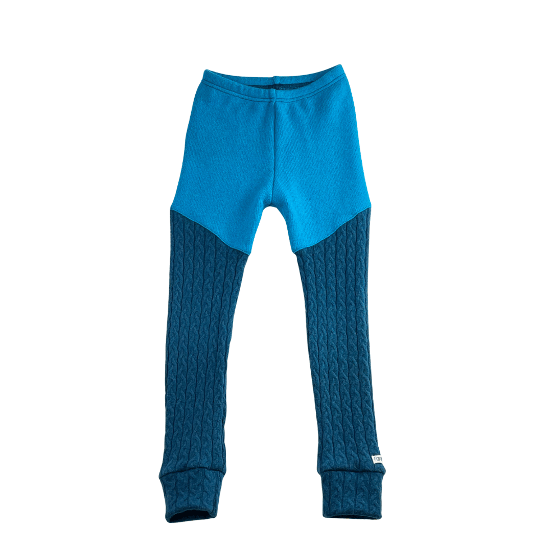 Upcycling Kaschmir Schmale Hose 122/128 mit Teilungsnaht
