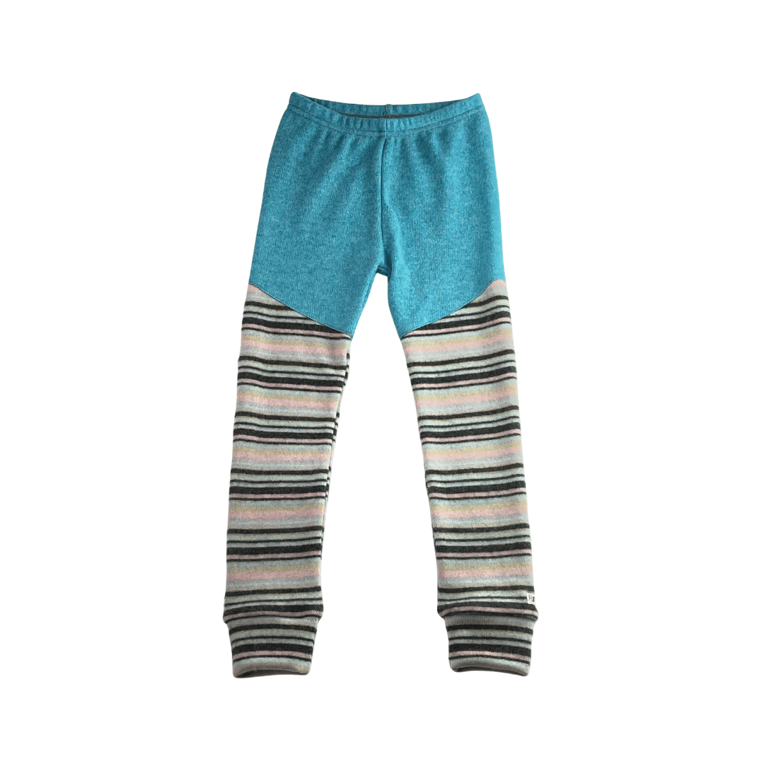 Upcycling Kaschmir Schmale Hose 122/128 mit Teilungsnaht