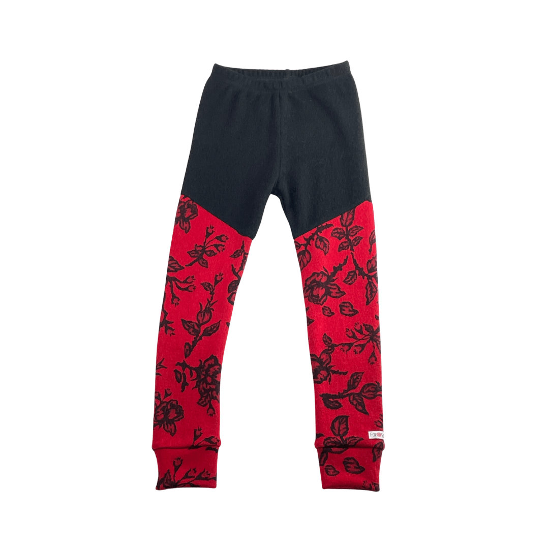 Upcycling Kaschmir Schmale Hose 122/128 mit Teilungsnaht
