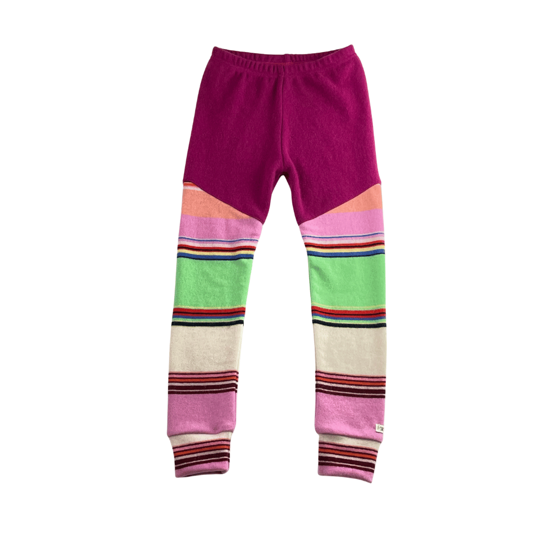 Upcycling Kaschmir Schmale Hose 122/128 mit Teilungsnaht
