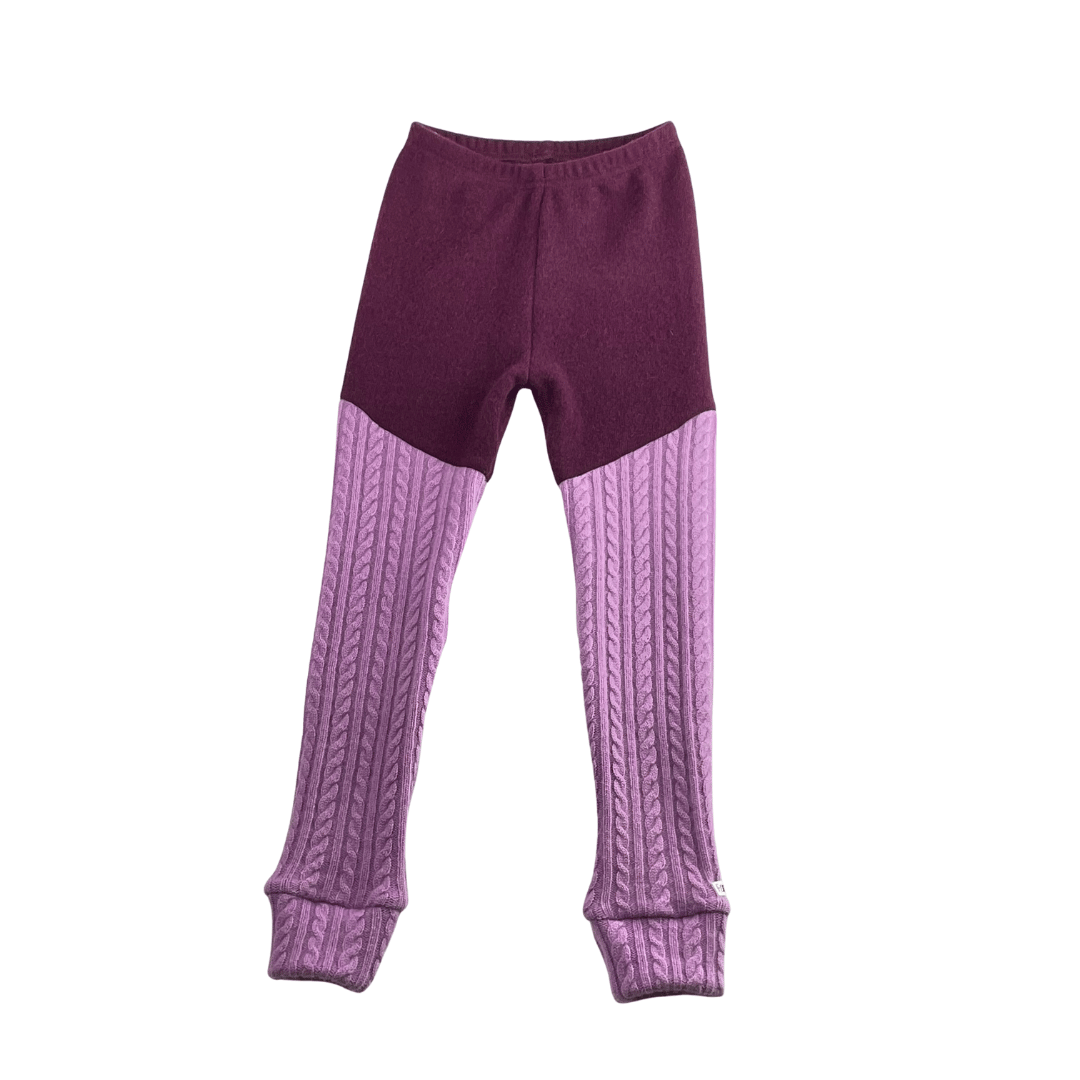 Upcycling Kaschmir Schmale Hose 122/128 mit Teilungsnaht