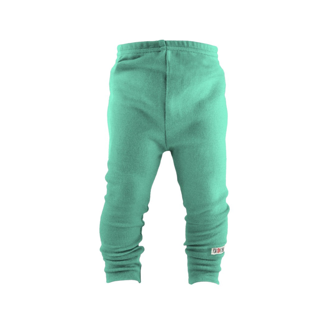 Kaschmir Schmale Kinder Hose Mint mit Teilungsnaht
