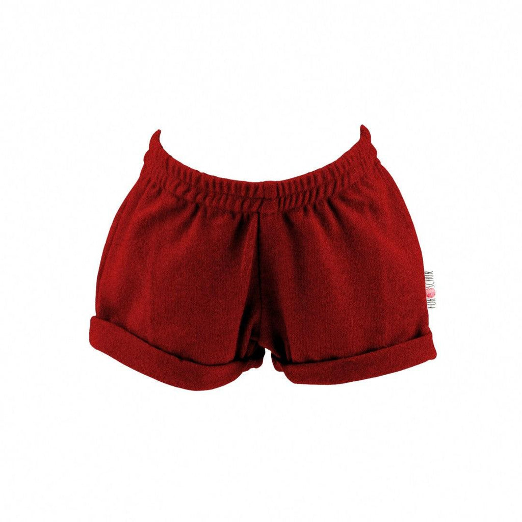 Upcycling Merino Shorts Rotwein meliert - ForSchur