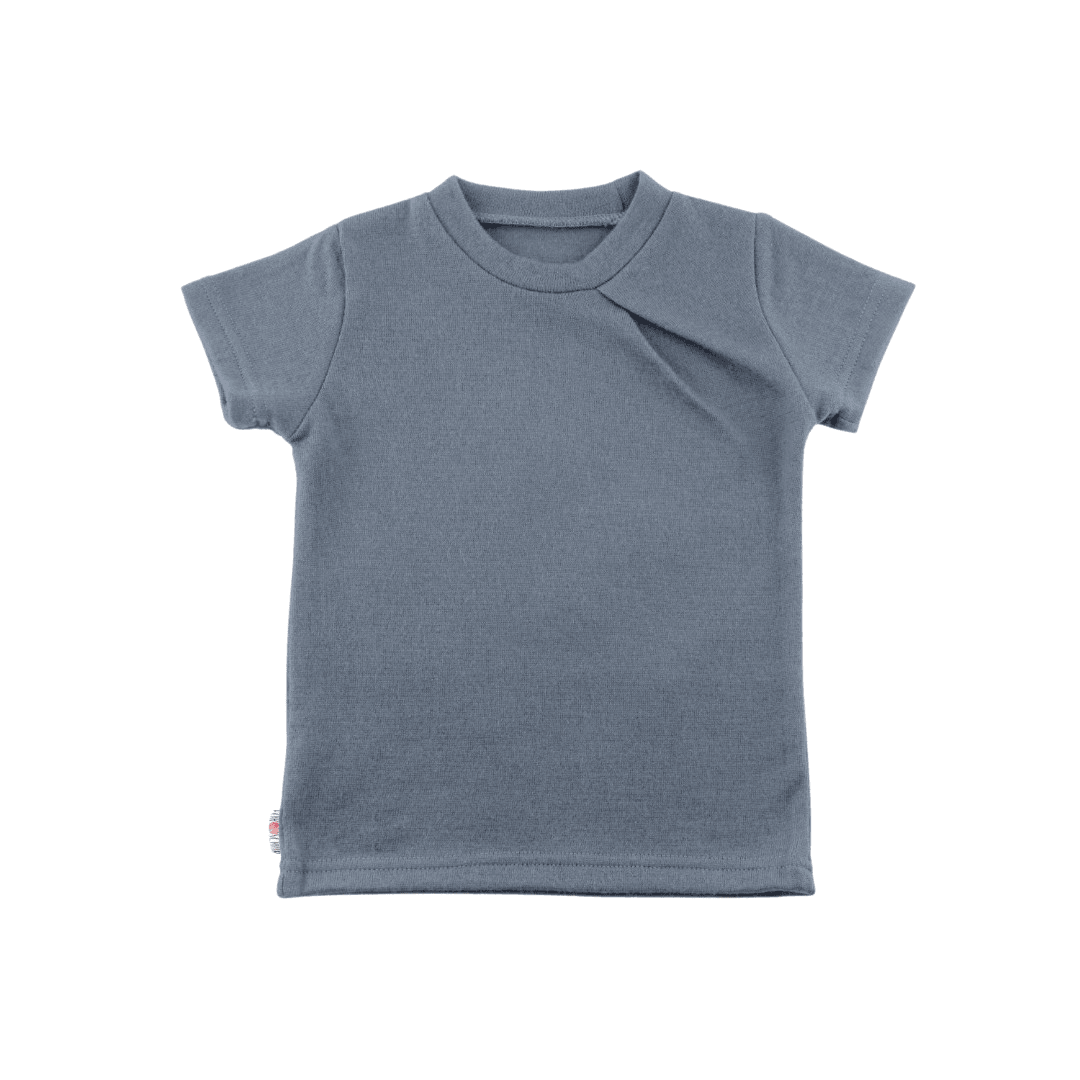 Upcycling Merino T-Shirt mit der Falte Blau - ForSchur