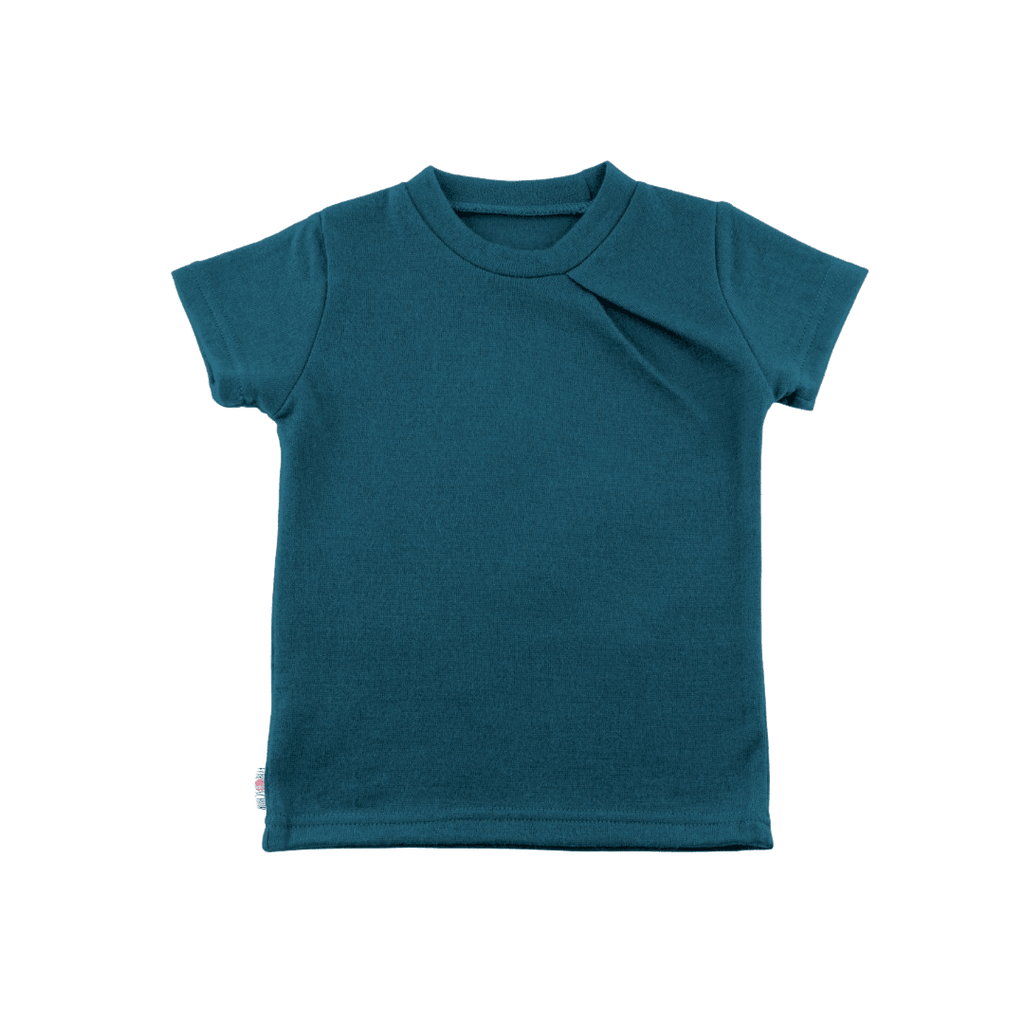 Upcycling Merino T-Shirt mit der Falte Blau - ForSchur