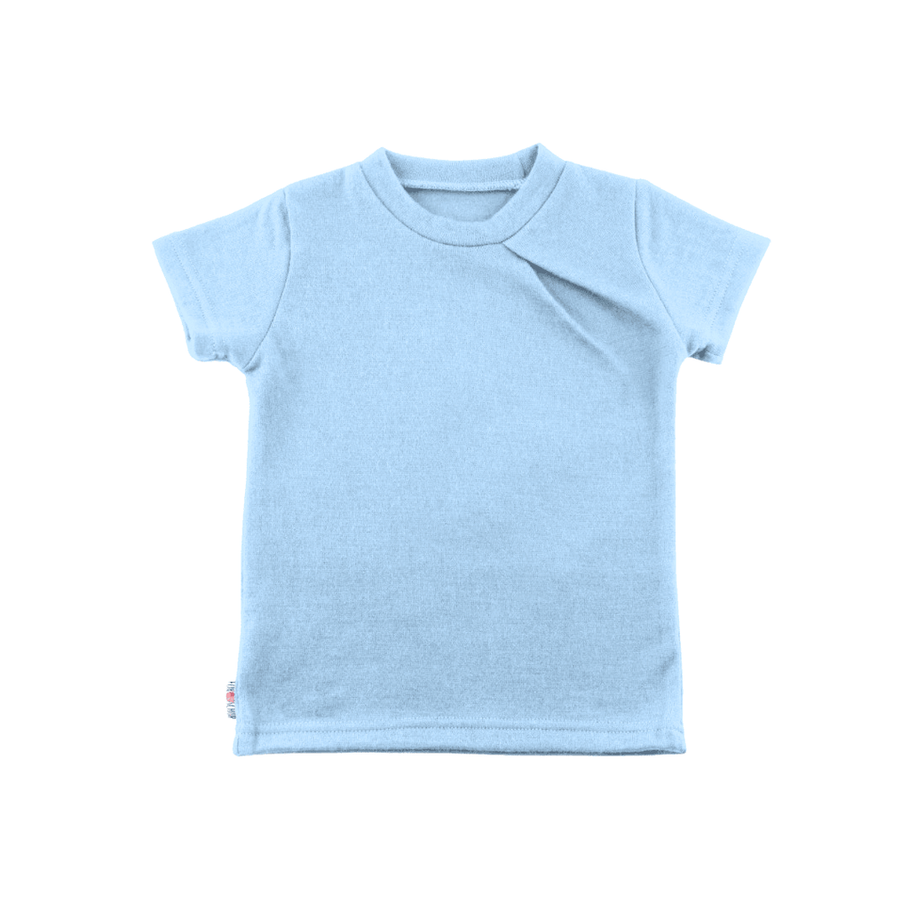 Upcycling Merino T-Shirt mit der Falte Blau meliert - ForSchur