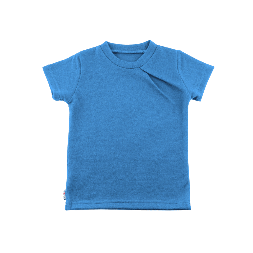 Upcycling Merino T-Shirt mit der Falte Blau - ForSchur