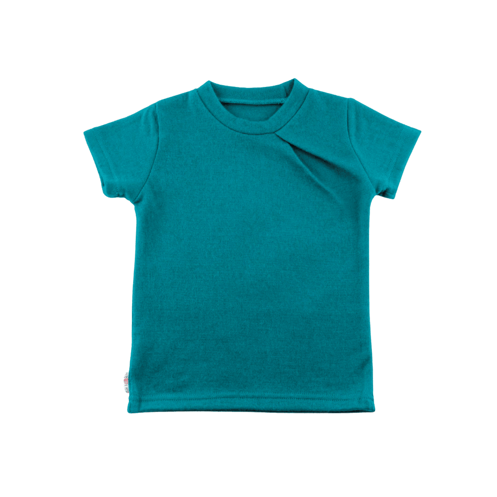 Upcycling Merino T-Shirt mit der Falte Blau - ForSchur