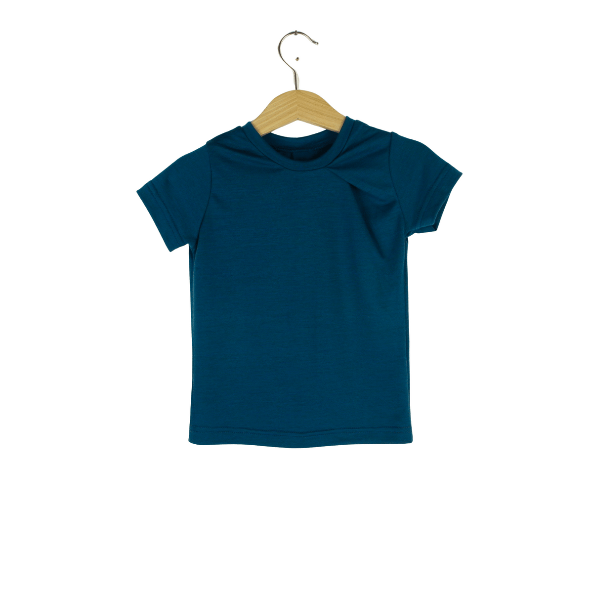 Sonderedition: Upcycling Wolle/Lyocell T-Shirt mit der Falte Blau - ForSchur