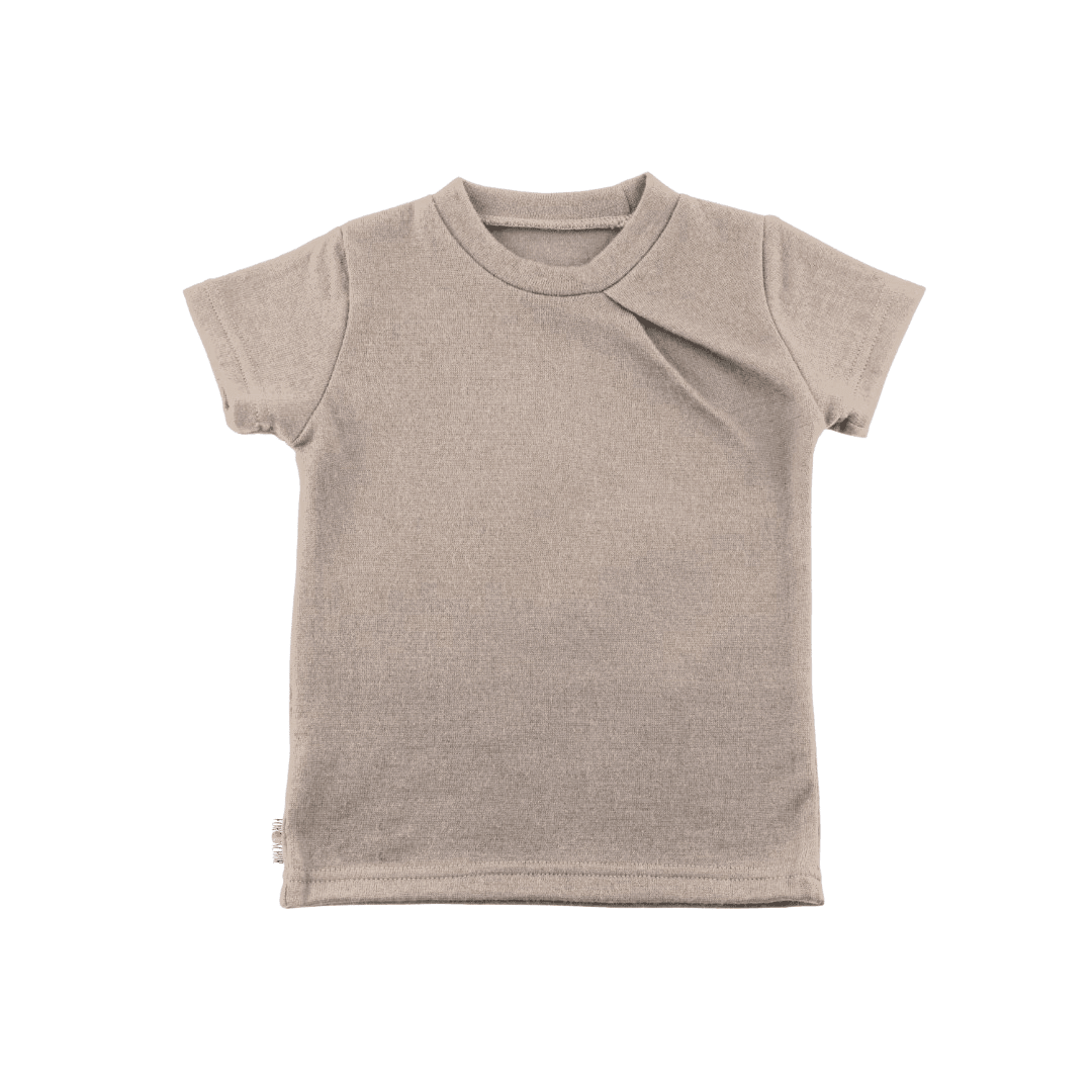 Upcycling Merino T-Shirt mit der Falte Braun meliert - ForSchur