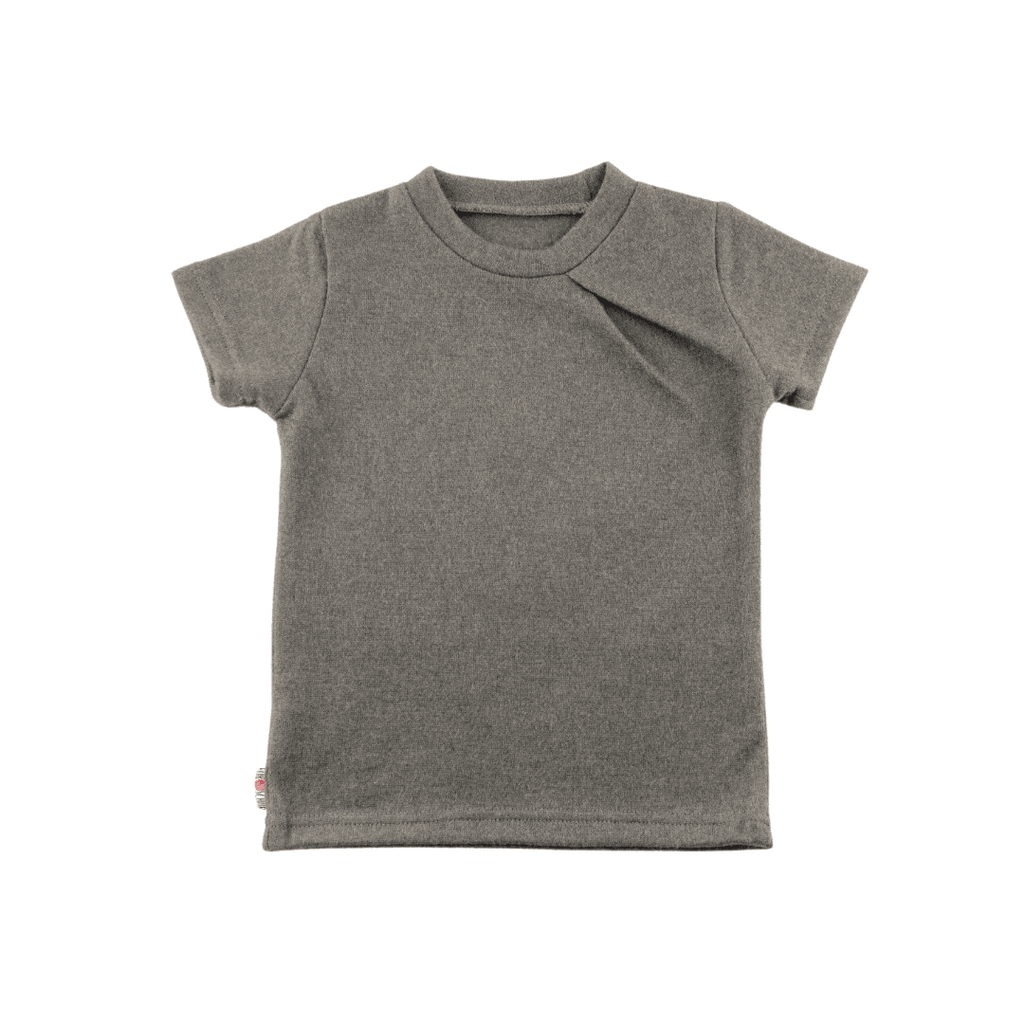 Upcycling Merino T-Shirt mit der Falte Braun meliert - ForSchur