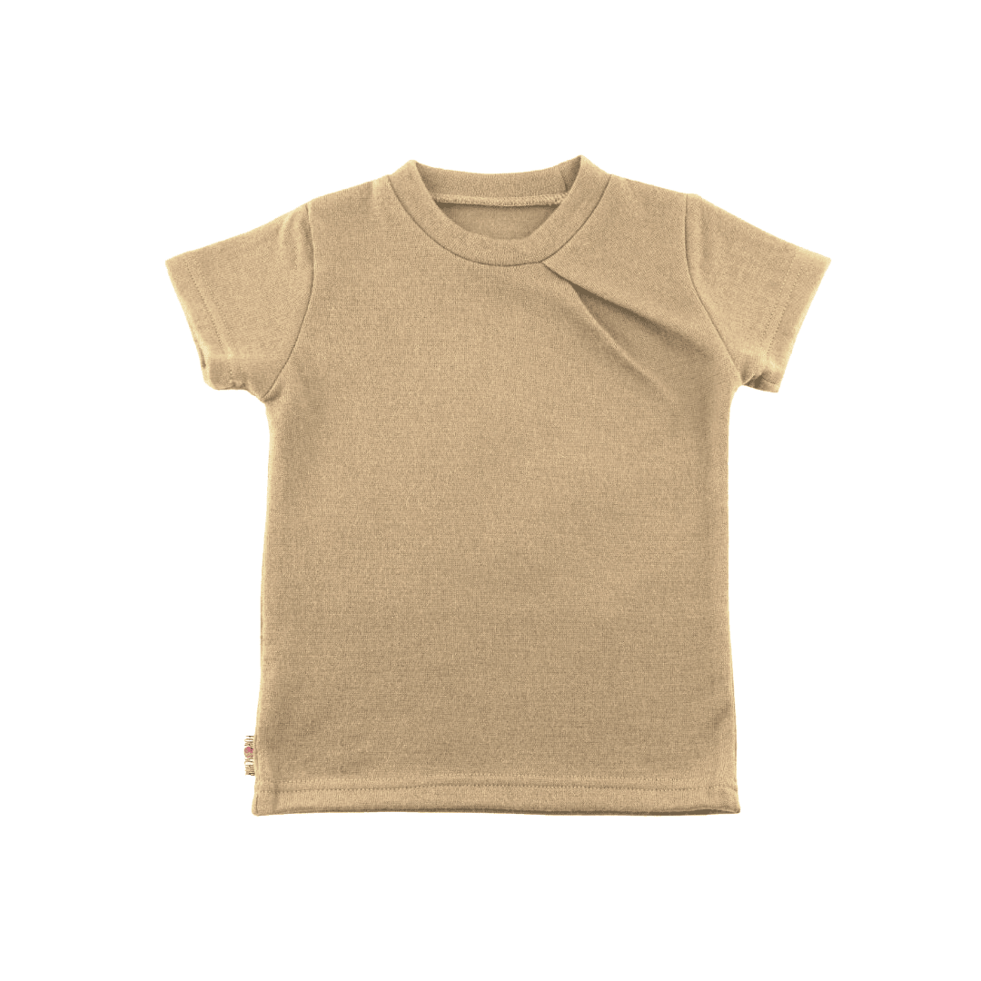 Upcycling Merino T-Shirt mit der Falte Braun meliert - ForSchur
