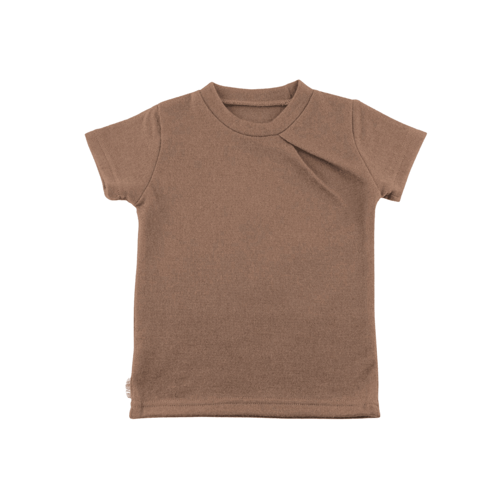 Upcycling Merino T-Shirt mit der Falte Braun meliert - ForSchur