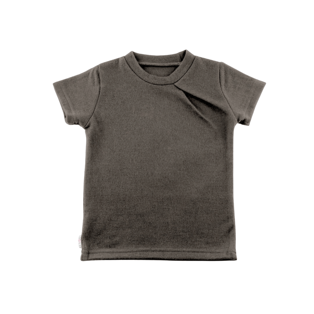 Upcycling Merino T-Shirt mit der Falte Braun meliert - ForSchur