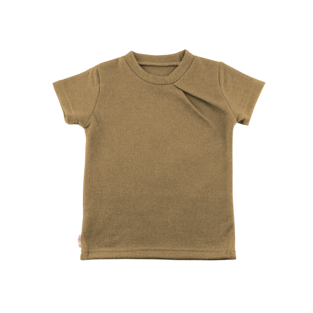 Upcycling Merino T-Shirt mit der Falte Braun - ForSchur