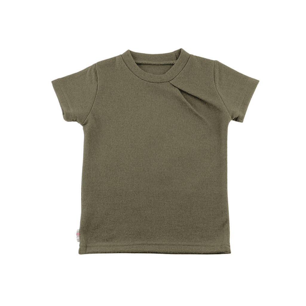 Upcycling Merino T-Shirt mit der Falte Grün - ForSchur