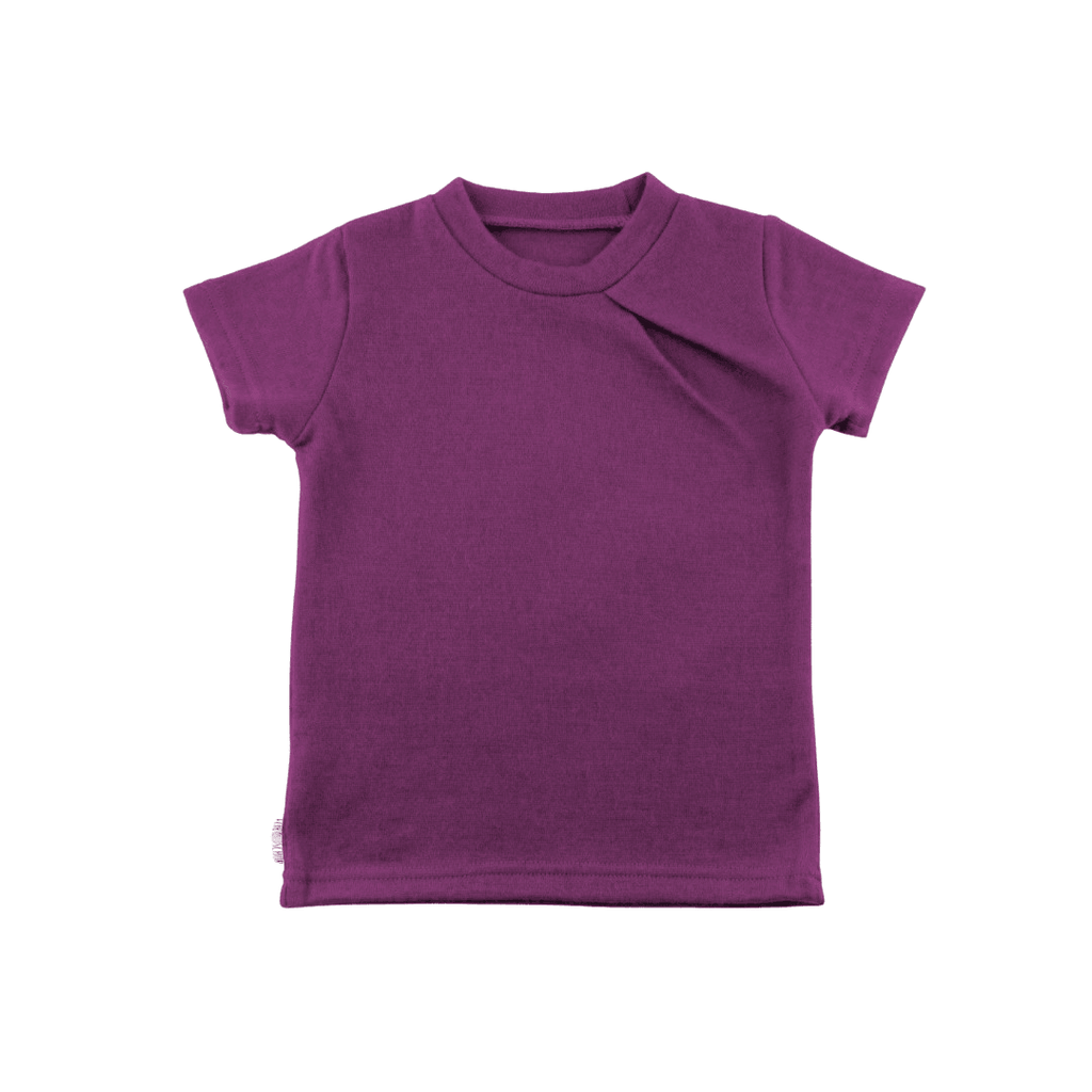 Upcycling Merino T-Shirt mit der Falte Lila meliert - ForSchur