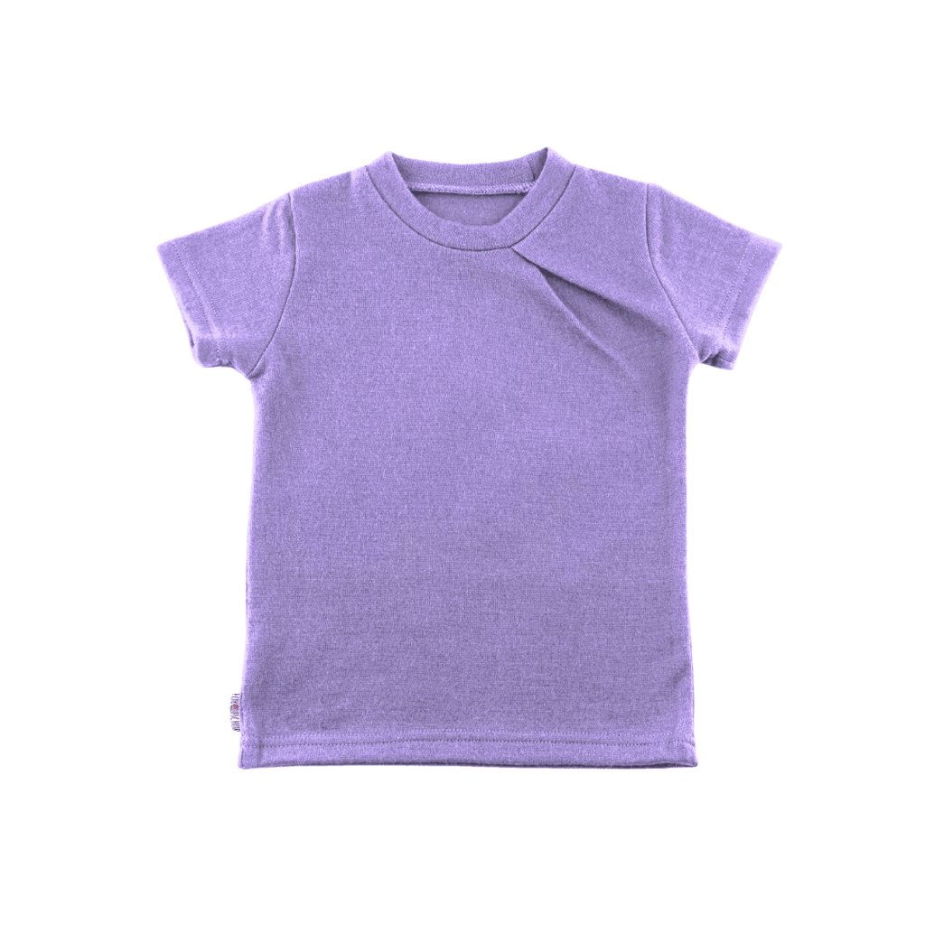 Upcycling Merino T-Shirt mit der Falte Lila meliert - ForSchur