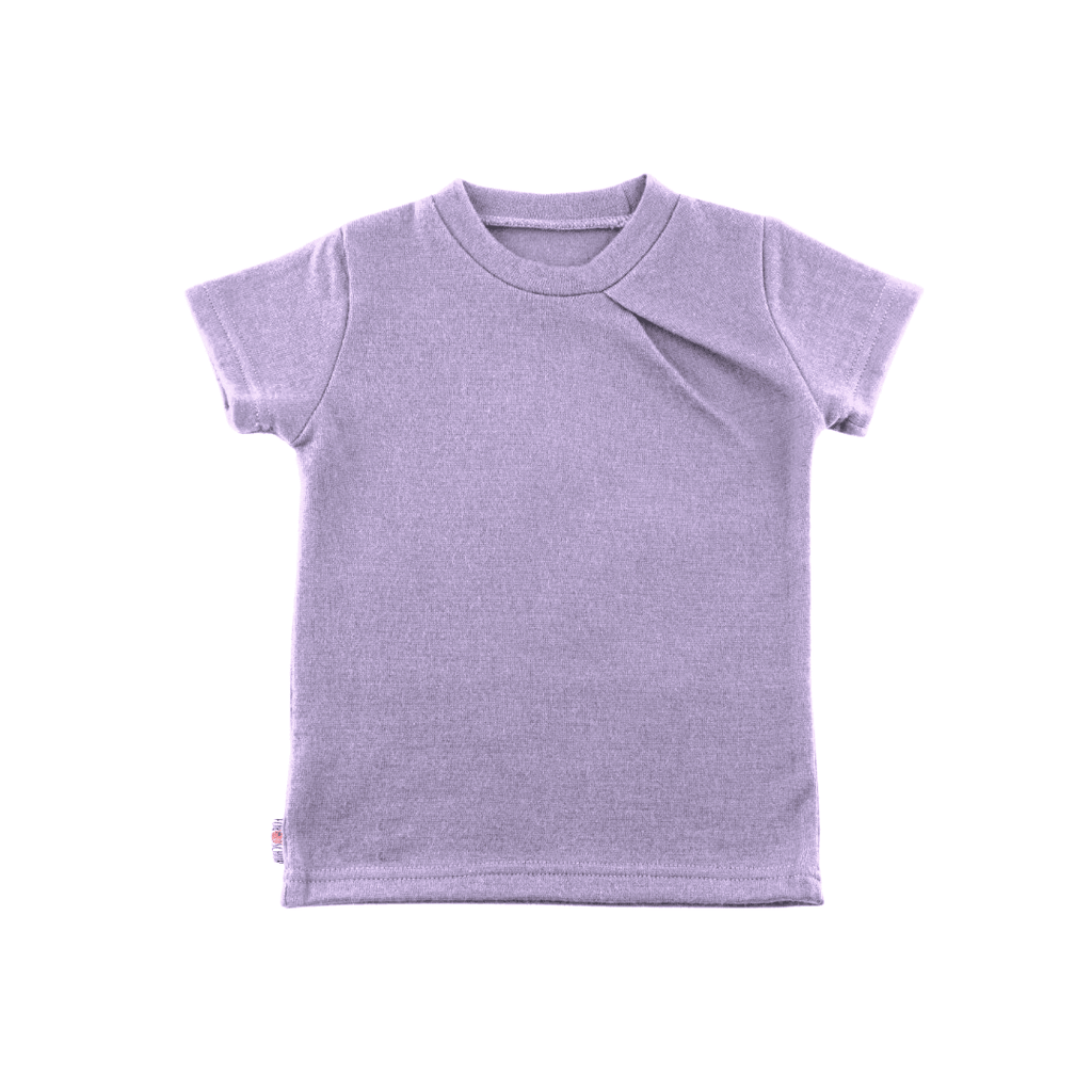 Upcycling Merino T-Shirt mit der Falte Lila meliert - ForSchur