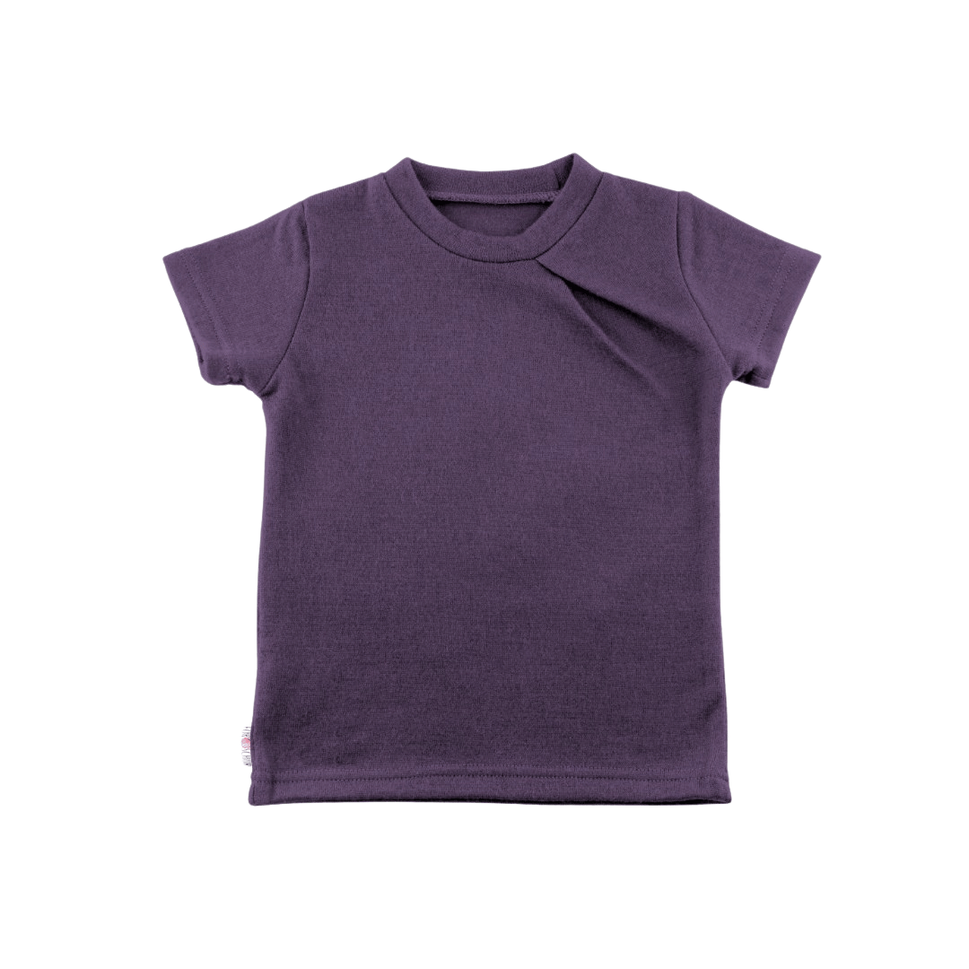 Kaschmir Kinder T-Shirt mit der Falte Lila