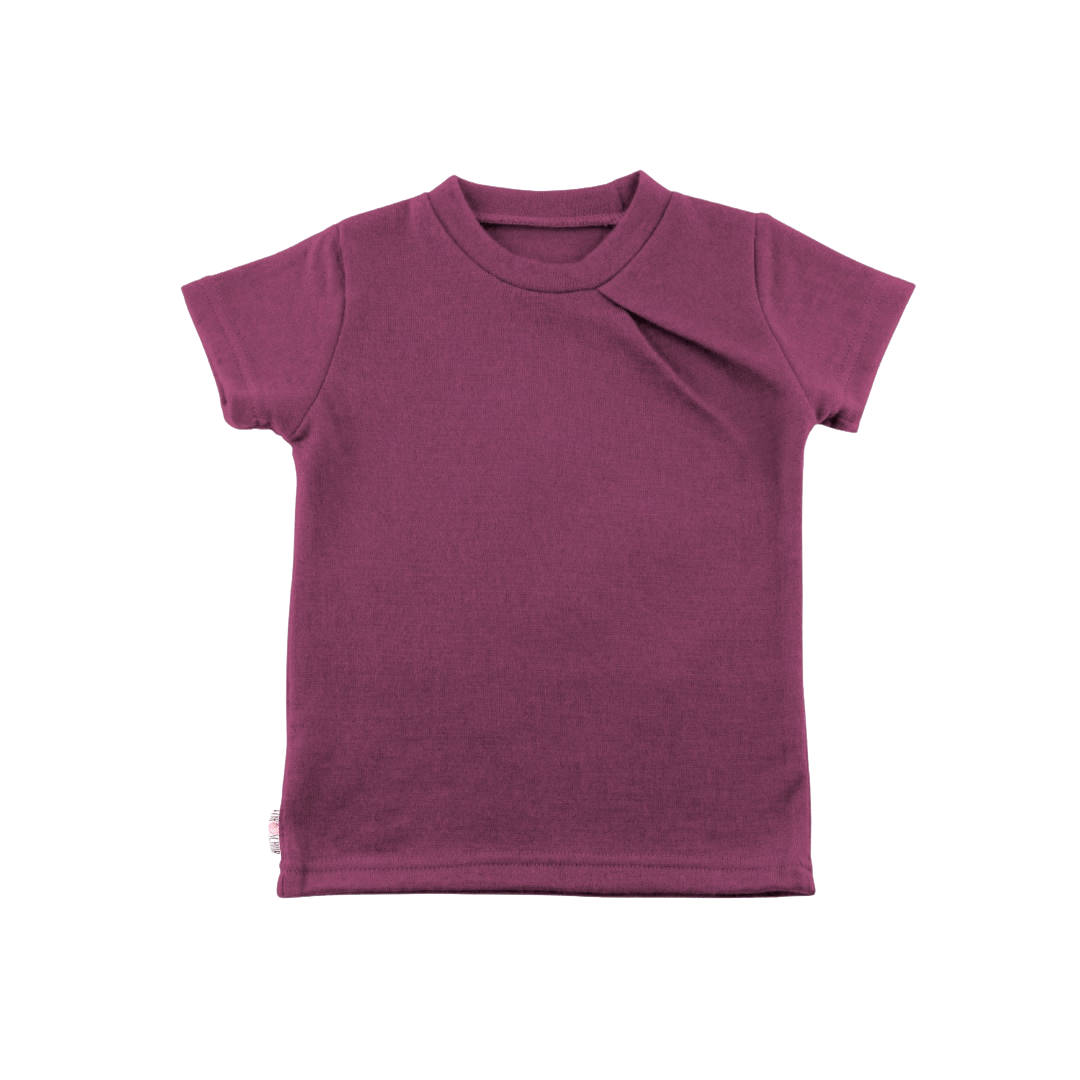 Kaschmir Kinder T-Shirt mit der Falte Lila